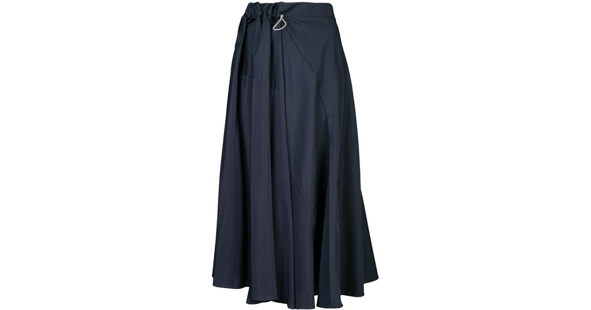 ROKSANDA Cotton Paperbag Waist Midi Skirt in Blue - Lyst