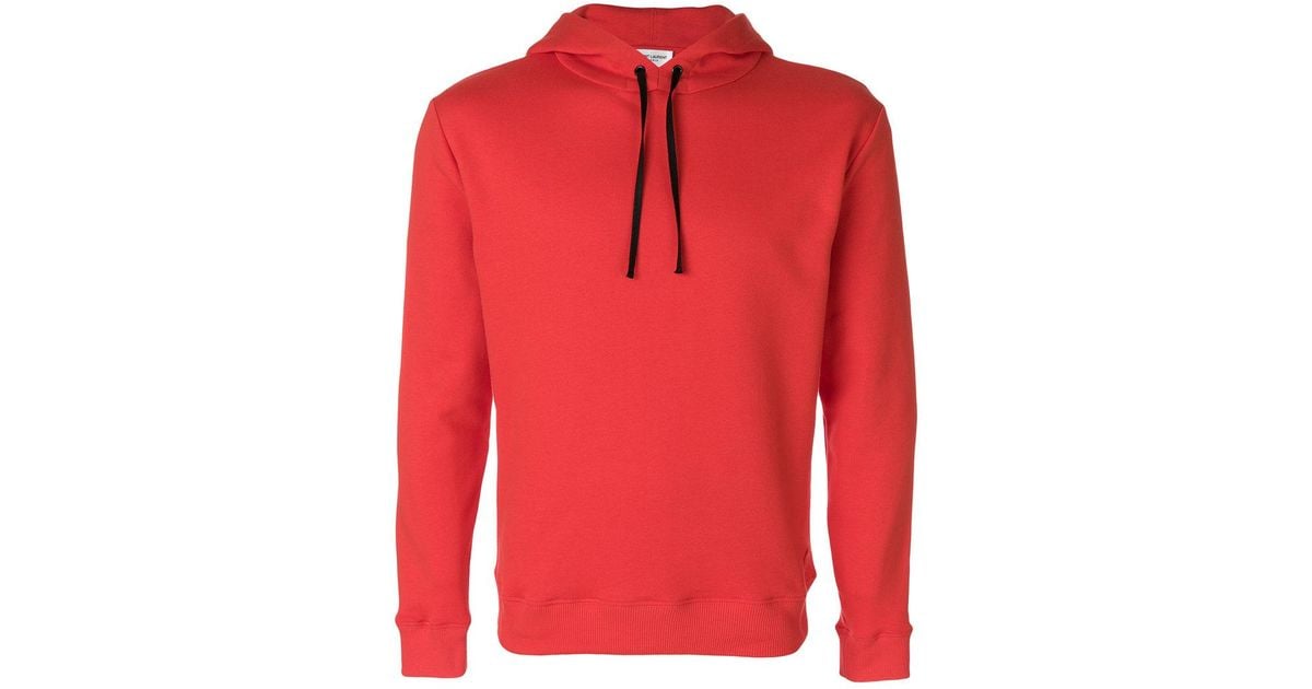 saint laurent red hoodie