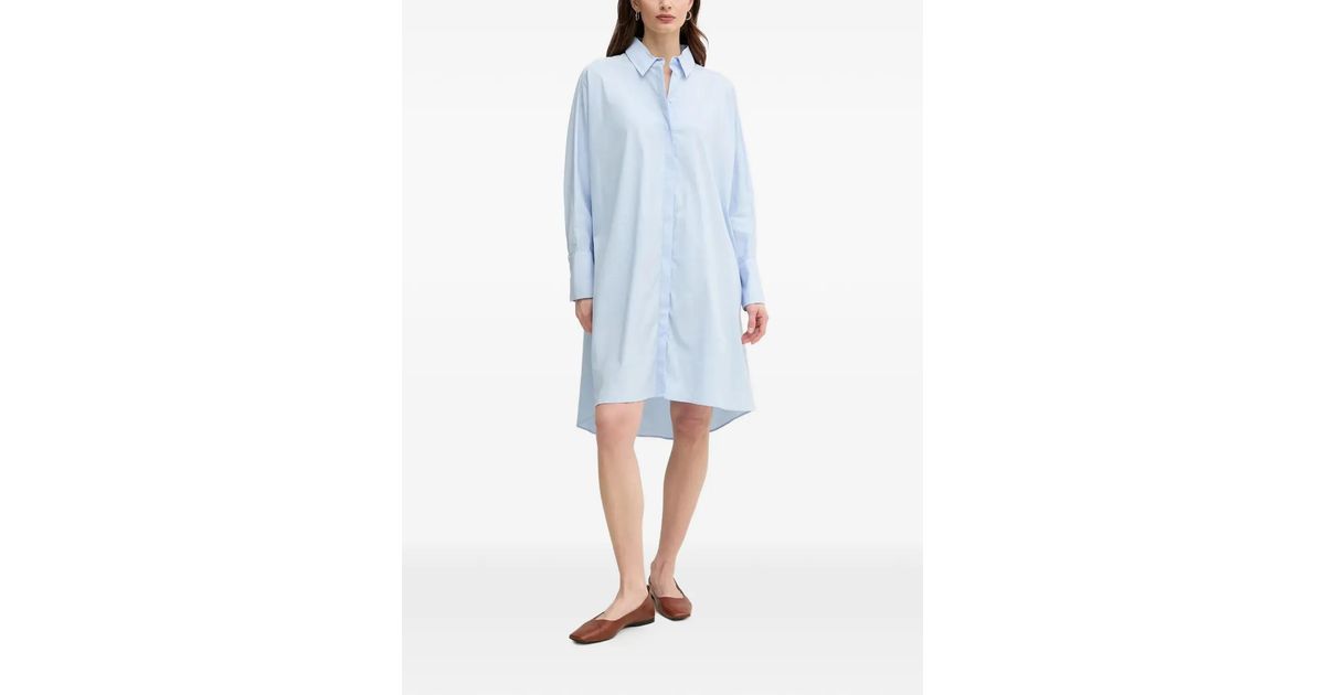 Mos Mosh Collared Asymmetric Shirt Dress in Blue | Lyst