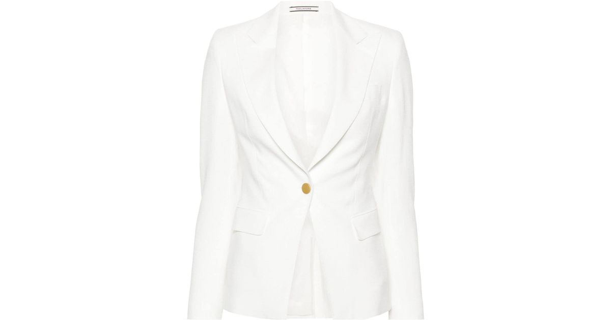 Tagliatore Liz Single-breasted Blazer in White | Lyst