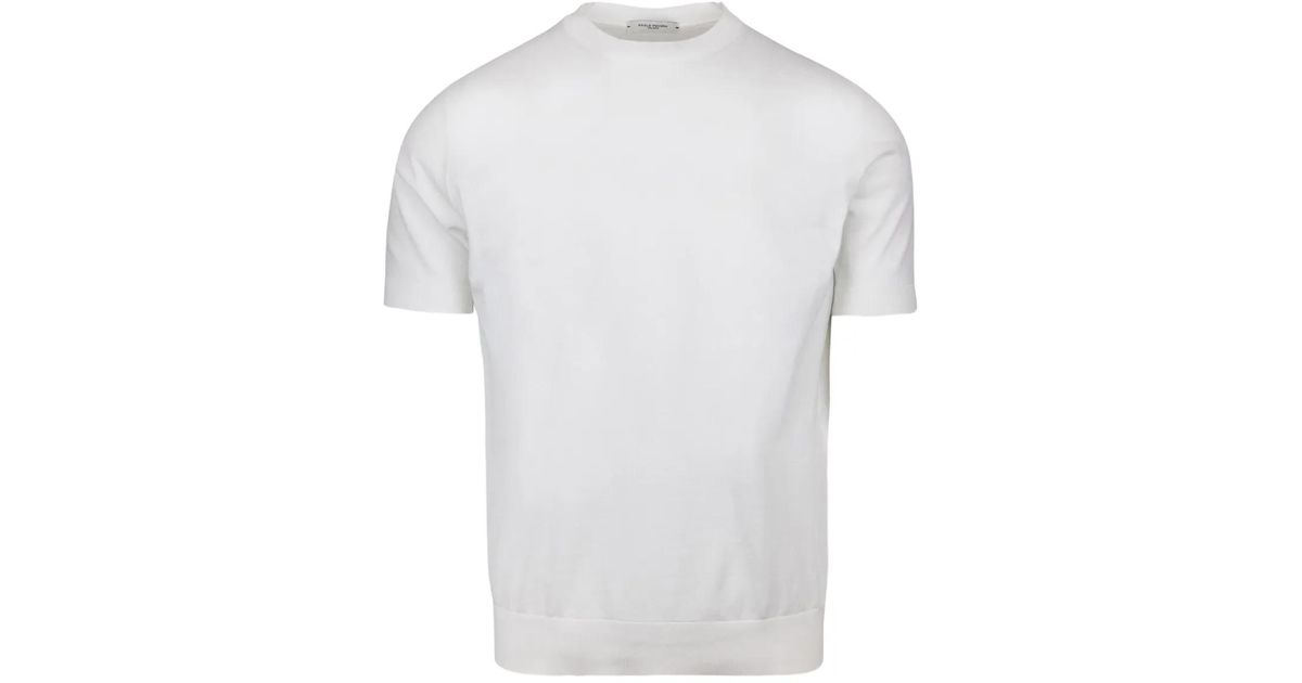 Paolo Pecora Fine-Knit Cotton T-Shirt in White for Men | Lyst UK