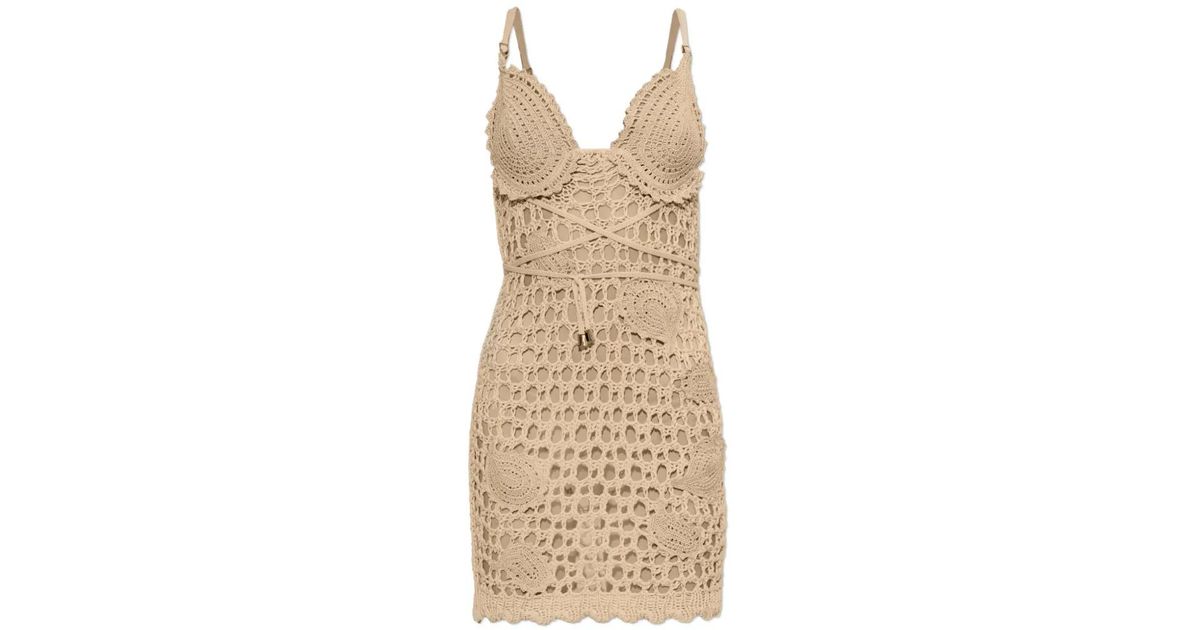 the attico crochet dress The Attico crochet-knit Mini Dress | Neutrals