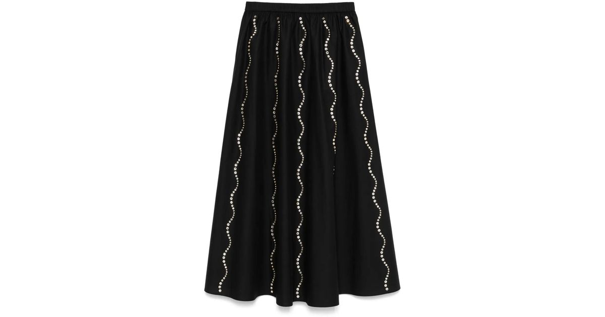 Sandro Crystal-Embellished Maxi Skirt in Black | Lyst