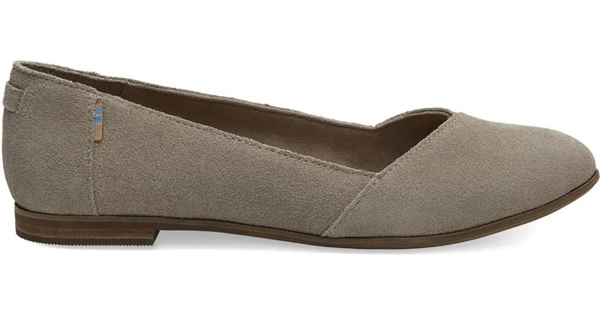 Toms Julie Toms Taupe TOMS Suede Flats Taupe Tan Julie Desert Slip