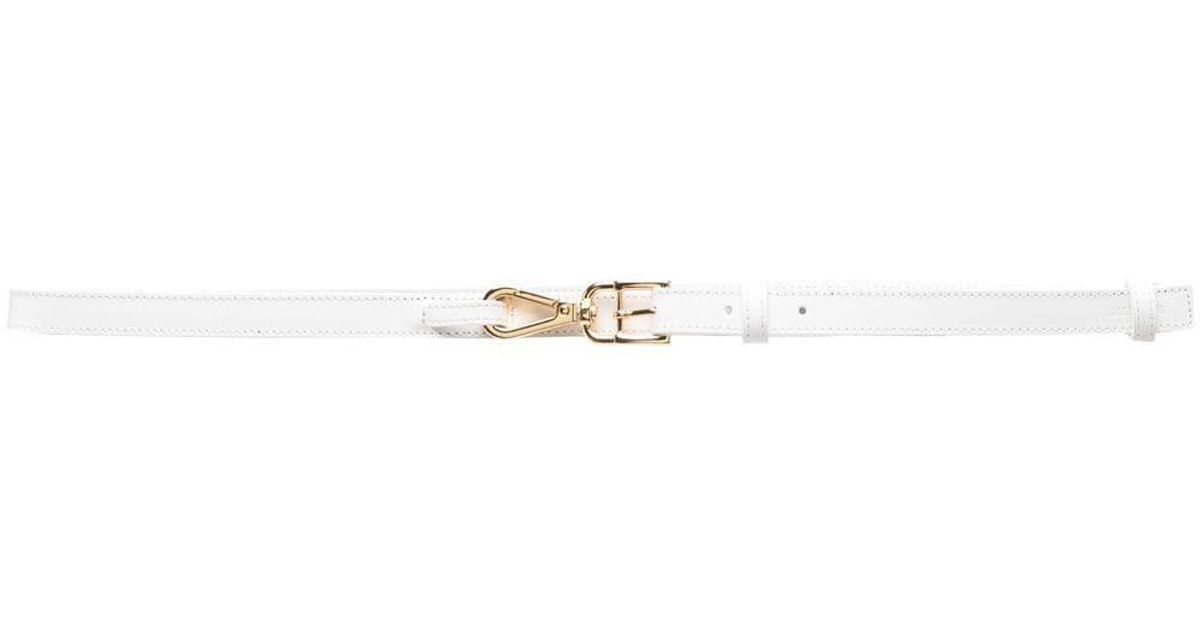Jacquemus Leather Lobsterbuckle Fastening Belt in White Lyst