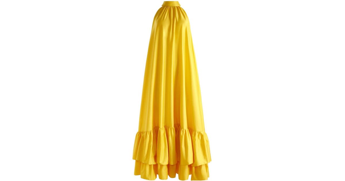Alice + Olivia Jovie Ruffled Maxi Dress in Yellow | Lyst