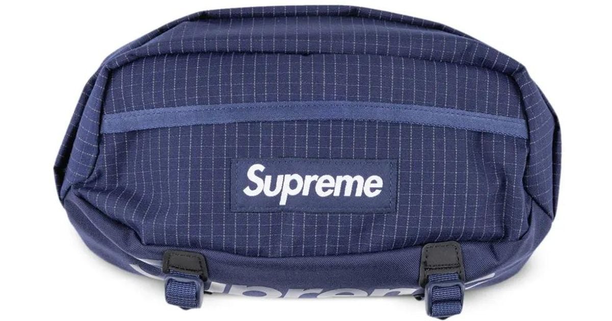 Supreme Box-Logo Ripstop Waist Bag in Blue for Men | Lyst UK