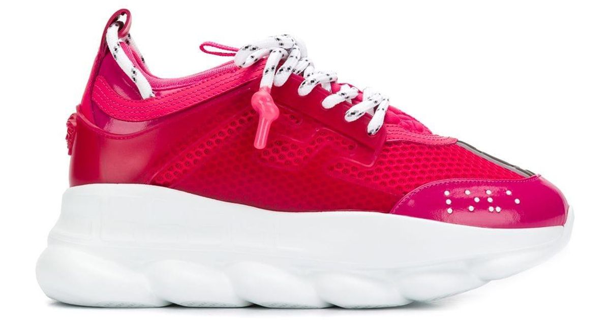 Versace Rubber Chain Reaction Platform Sneakers in Pink - Lyst