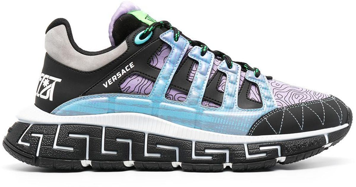 Versace Trigreca Sneakers Met Vlakken in het Blauw voor heren - Lyst