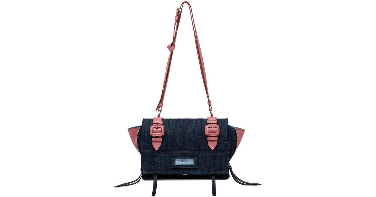 prada denim shoulder bag