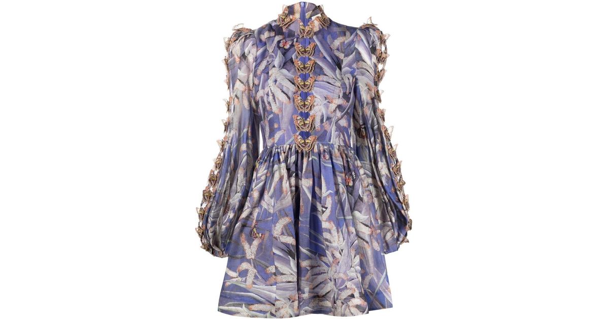 Robe à appliqués papillons Zimmermann en coloris Violet Lyst - Main Image