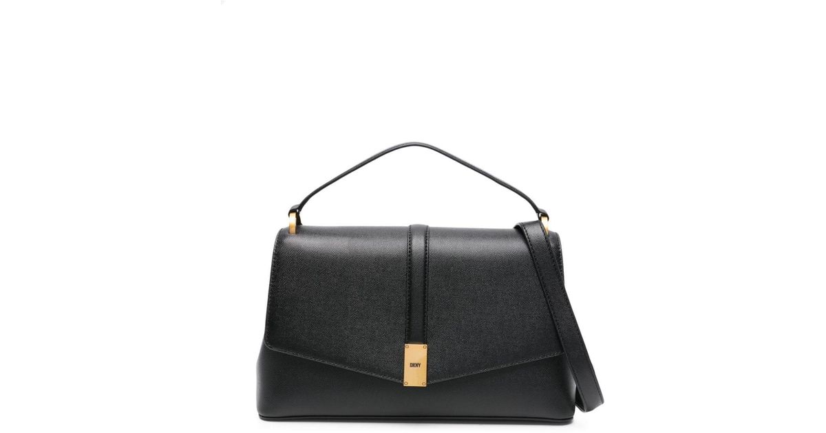 DKNY Conner Leather Tote Bag in Black
