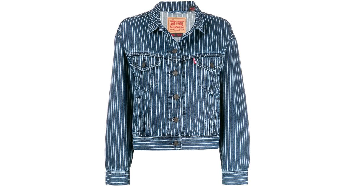 levi's striped denim jacket