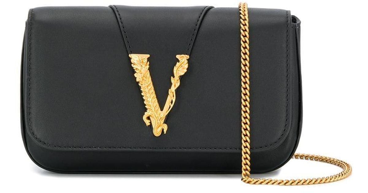 Versace Virtus Evening Bag in Black | Lyst