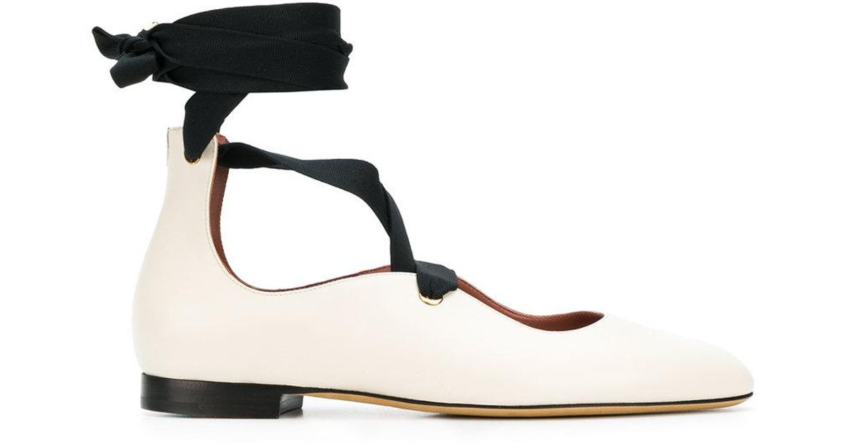 Bally Lavin Laceup Ballerina Shoes in Black Lyst