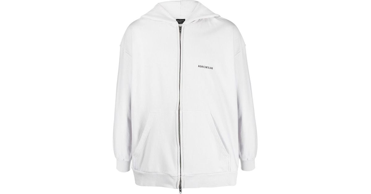 Balenciaga white zip up best sale hoodie