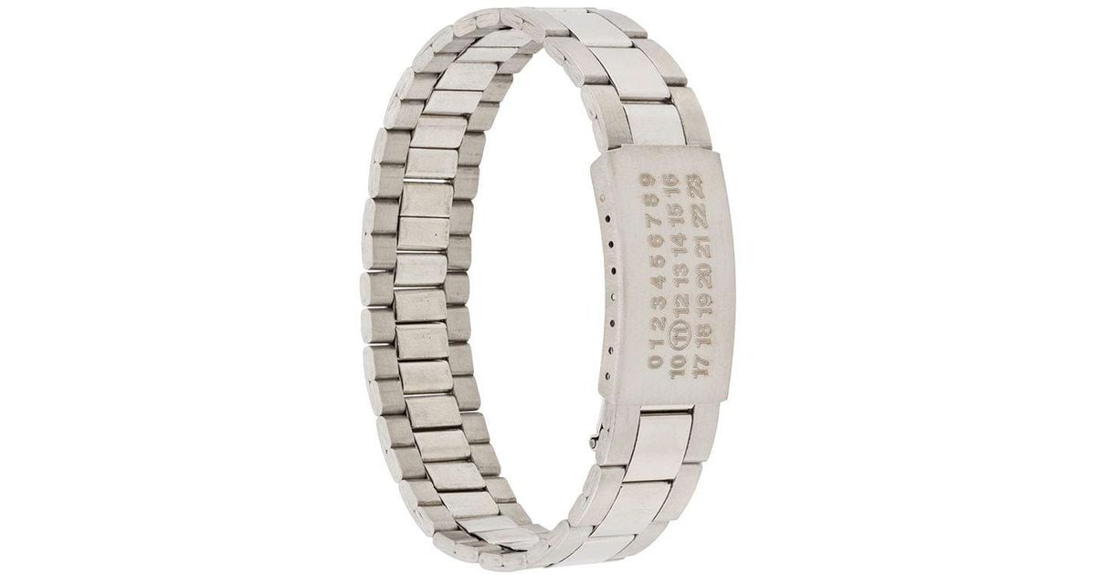 Maison Margiela Watch Strap Silver Bracelet in Metallic for Maison Margiela Watch Strap Silver Bracelet in Metallic for
