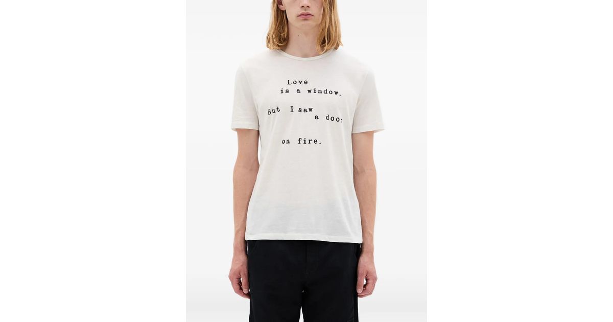 Ann Demeulemeester Baptist Love Is A Window T-Shirt in White for