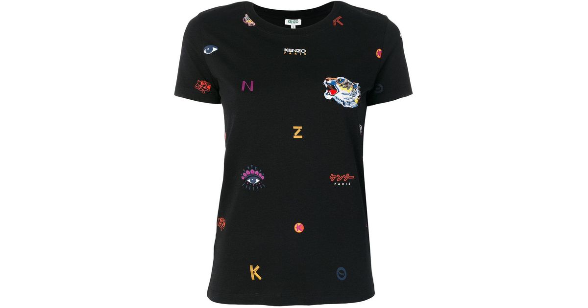 kenzo multi icon t shirt black
