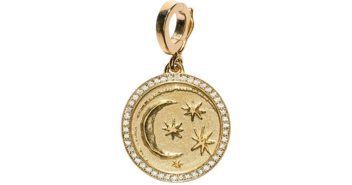 Azlee 18K Cosmic Diamond Pendant in Metallic | Lyst