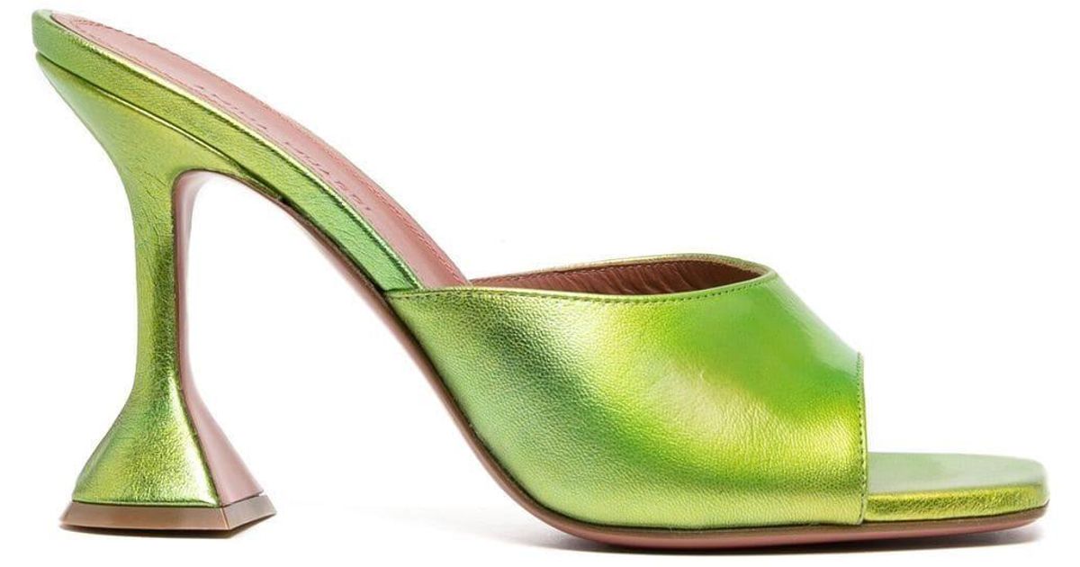 AMINA MUADDI Lupita 90 Open-toe Sandals in Green | Lyst UK