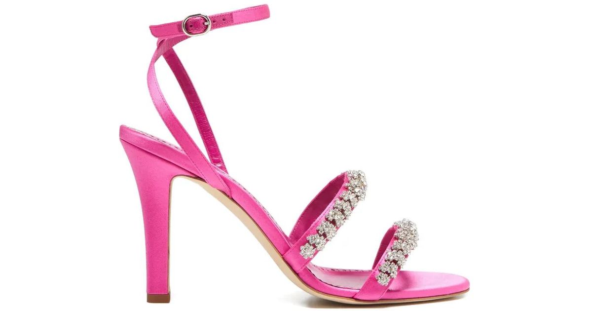 Vedada Manolo Blahnik Vedada Embellished Sandals in Pink | Lyst Canada