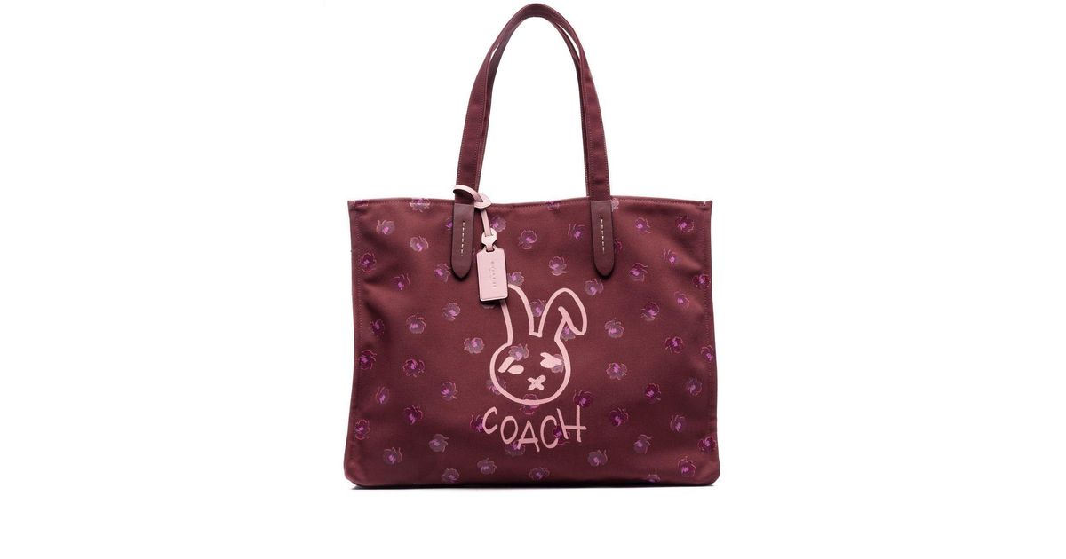 COACH Lunar New Year Rabbit-print Tote in Red | Lyst UK