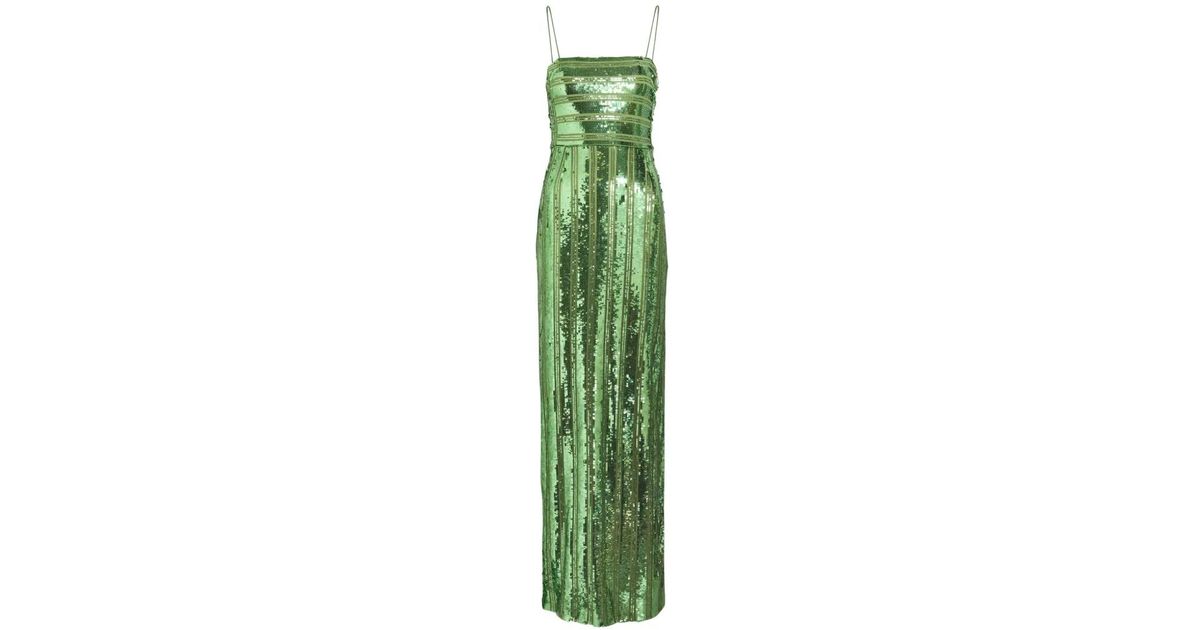 galvan green sequin dress Galvan London Women's Green Sequin-embellished Fitted Midi Dress Size FR  36/US 4