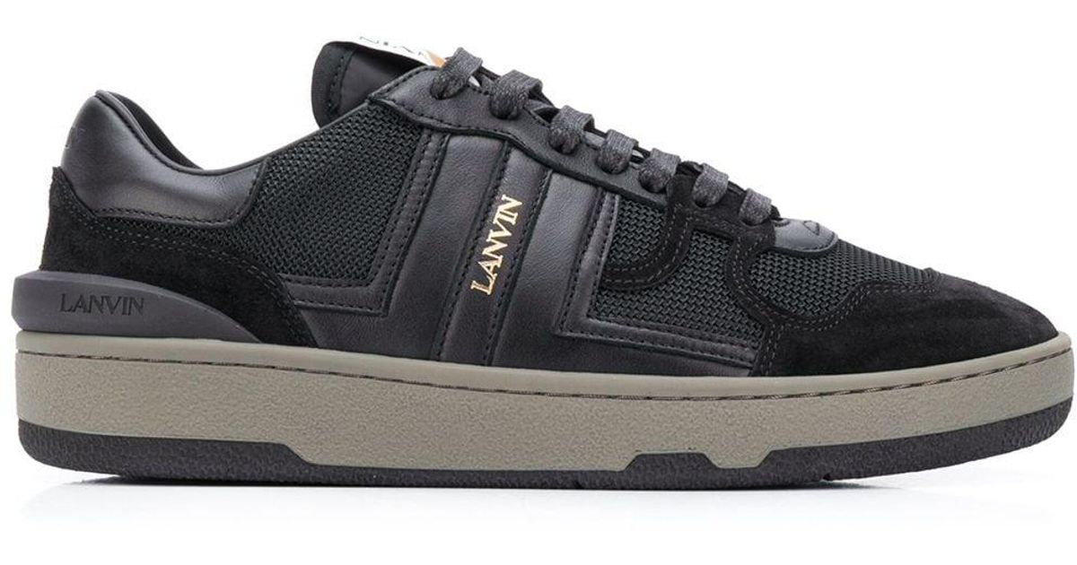Lanvin Clay Leather Low-top Sneakers in Black - Lyst
