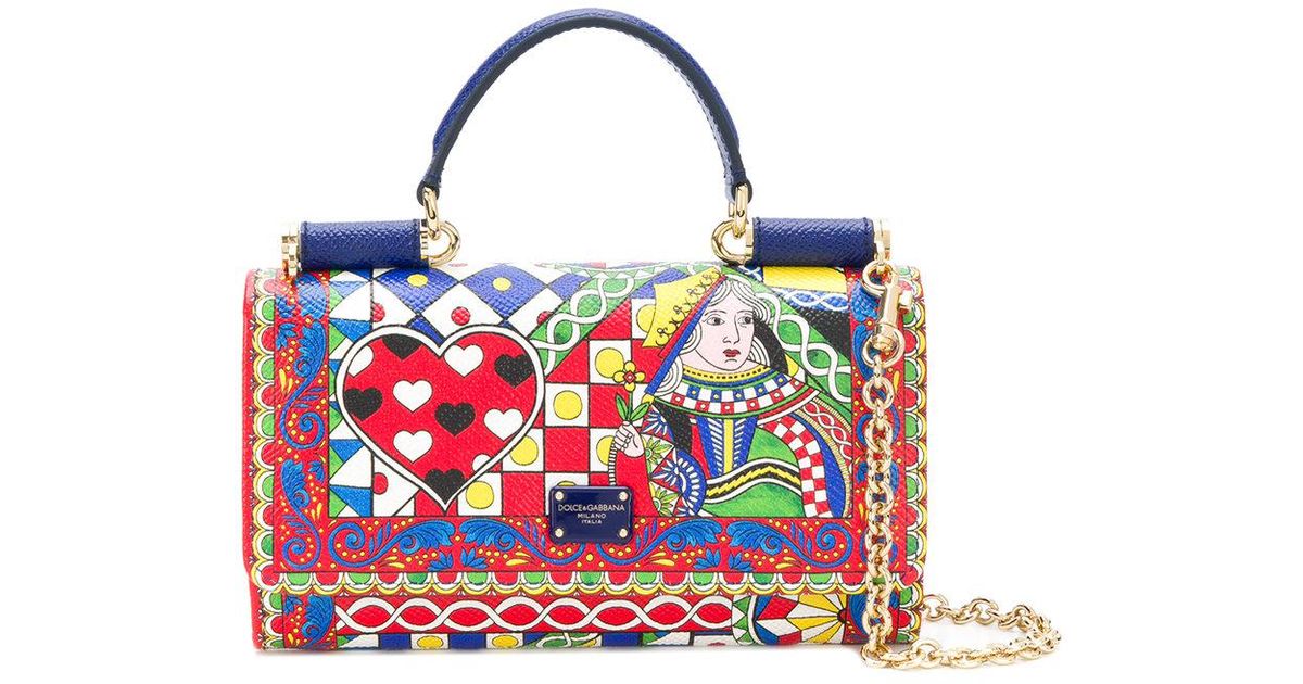 Dolce & Gabbana Leather Queen Of Hearts Sicily Von Bag | Lyst