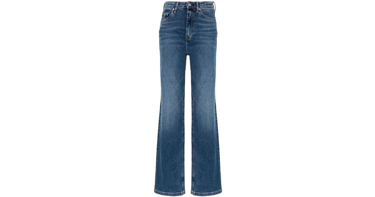 Tommy Hilfiger Logo-embroidered Straight-leg Jeans in Blue | Lyst UK