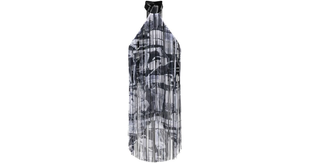 Off-White X-ray fringed top - Black