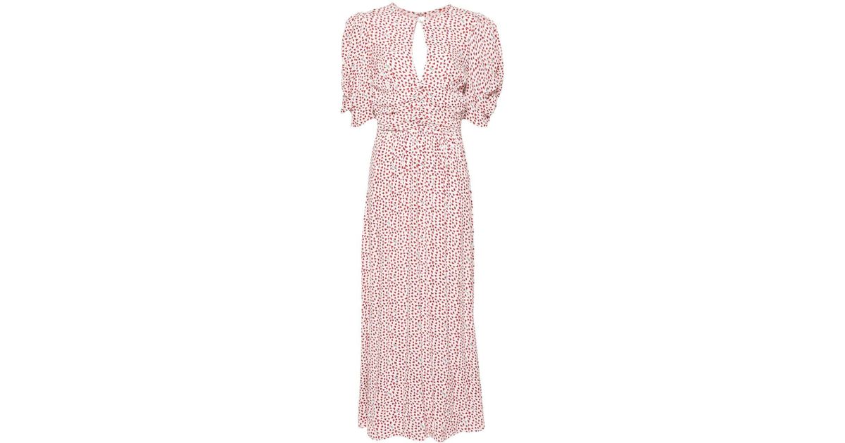 ROTATE BIRGER CHRISTENSEN Heart-Print Maxi Dress in Pink