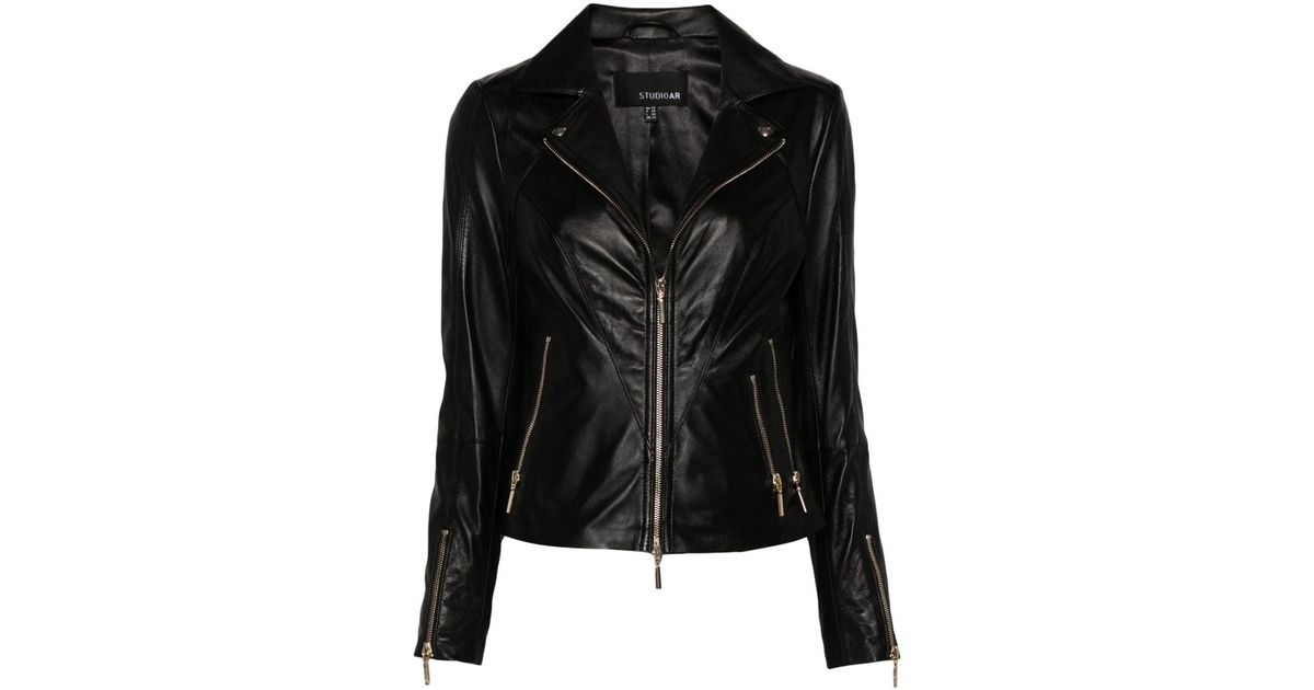 Arma Cherry Biker Jacket in Black Lyst UK