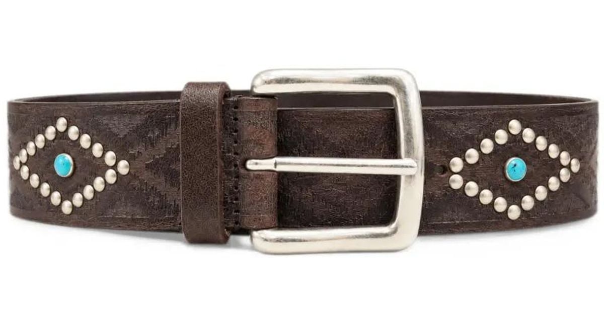 Anderson's Studded Embossed-Leather Belt in White for Men | Lyst