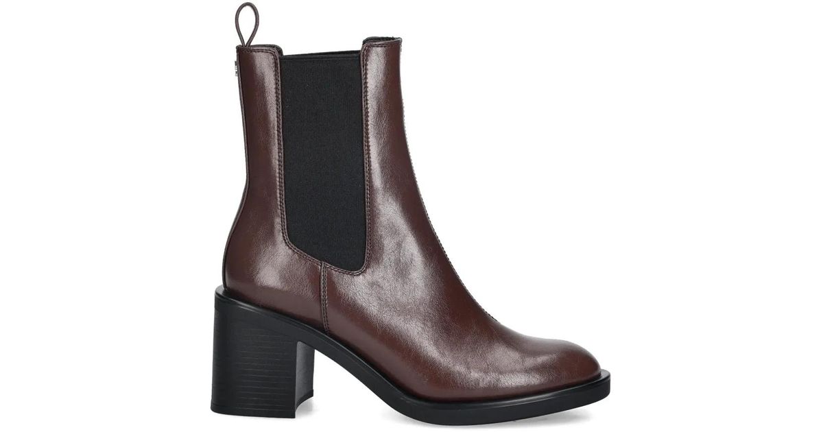 Hugo Block HUGO Block-Heel Pull-Tab Boots in Brown | Lyst UK