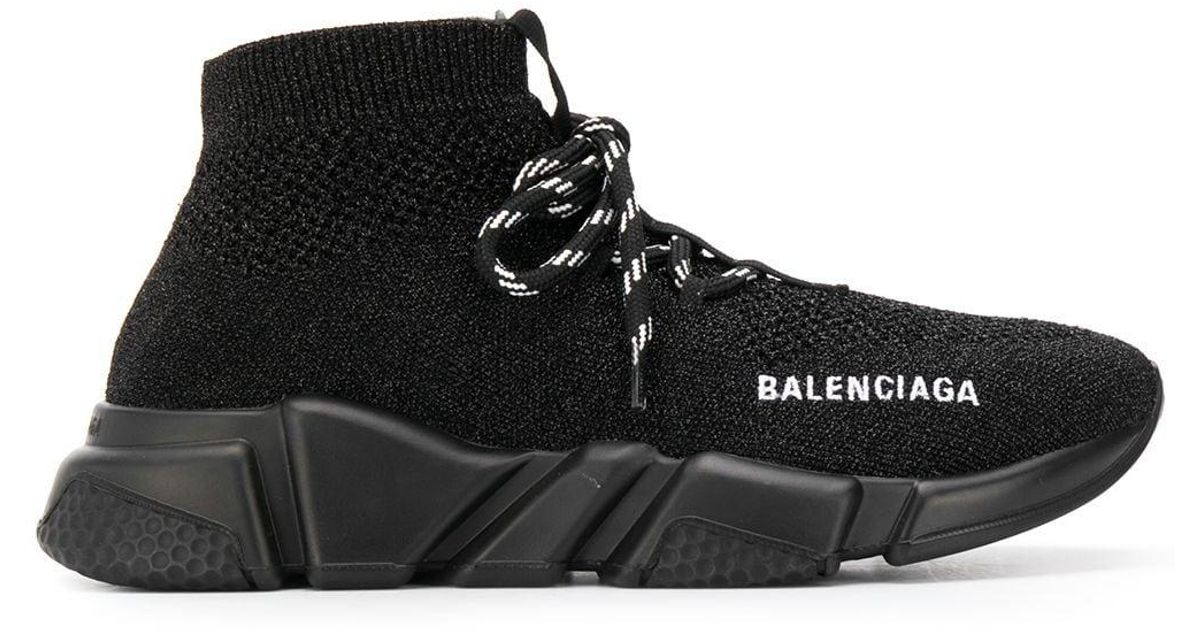 Balenciaga Synthetisch Speed Vetersneakers in het Zwart - Lyst