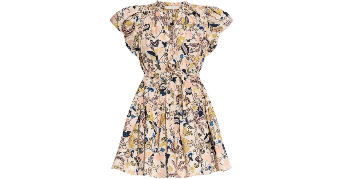 Ulla Johnson Floral-Print Puff-Sleeve Mini Dress in Natural Lyst UK
