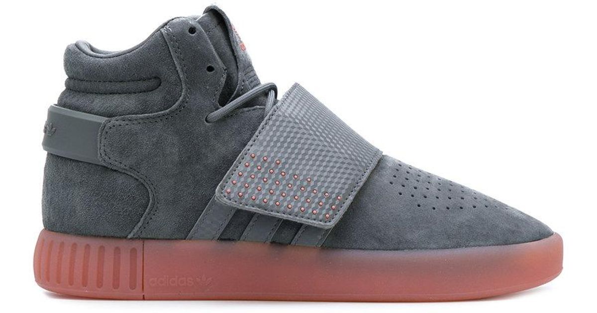 adidas Suede Touch Strap High-top Sneakers in Grey (Grey) for Men - Lyst