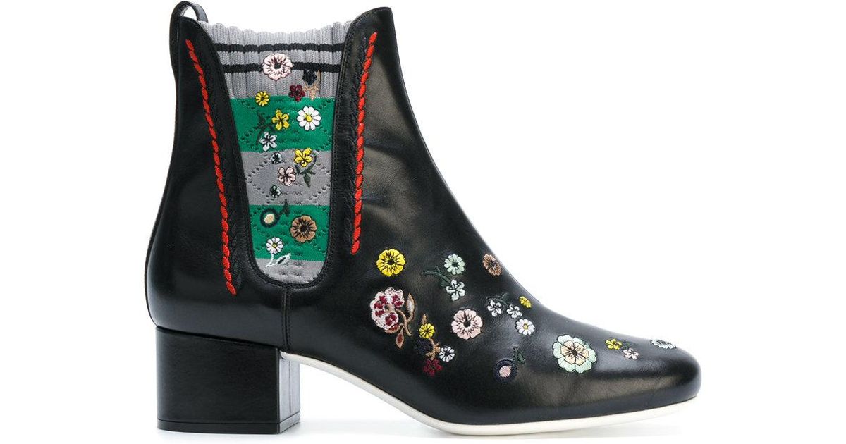embroidered chelsea boots