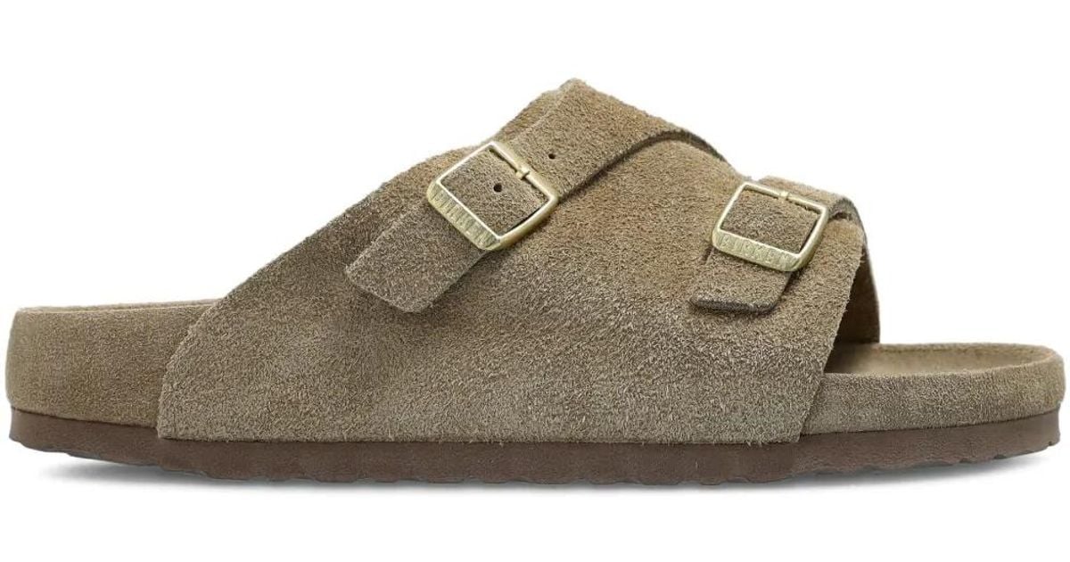 Birkenstock Zurich Two-Buckle Slide Sandals in Brown | Lyst