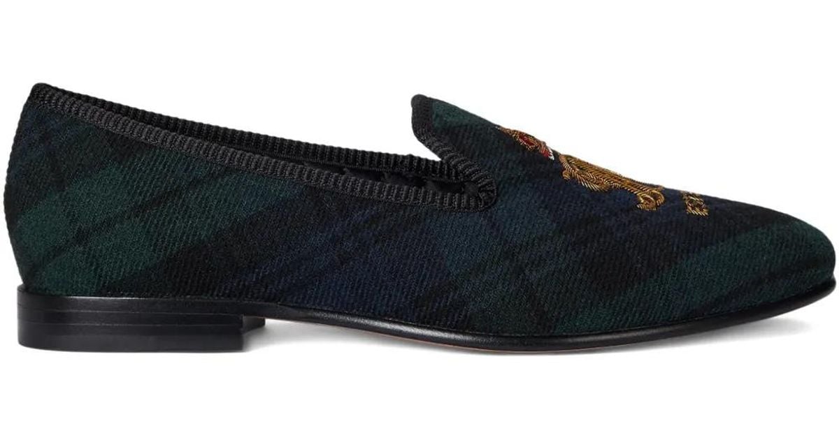 Polo Ralph Lauren Paxton Crest-Embroidered Loafers in Blue for Men