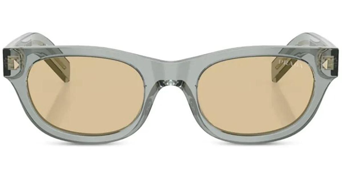 Prada Rectangle-Frame Sunglasses in Natural | Lyst UK