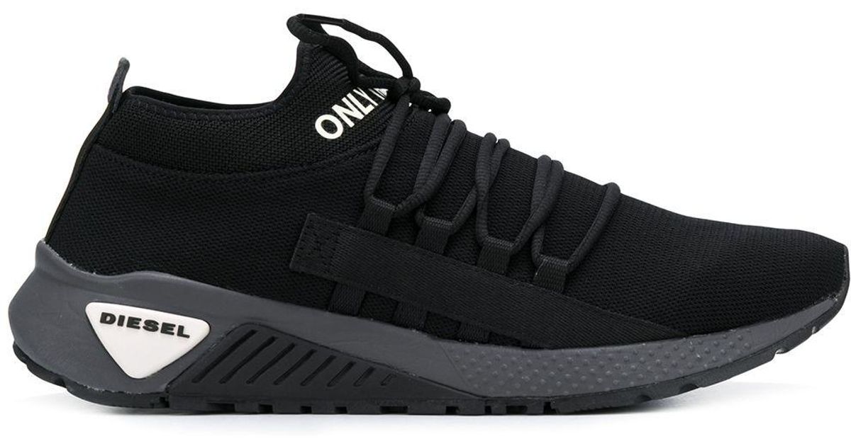 DIESEL Kant Only The Brave High-top Sneakers in het Zwart voor heren - Lyst