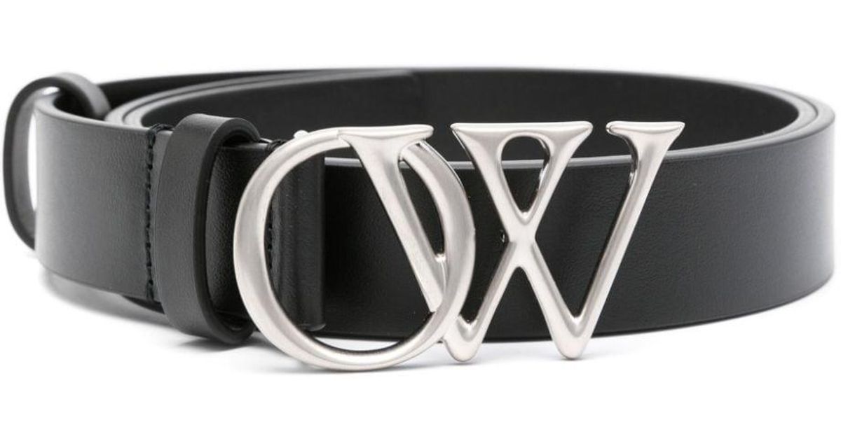 Ceinture boucle logo Off White c o Virgil Abloh pour homme en