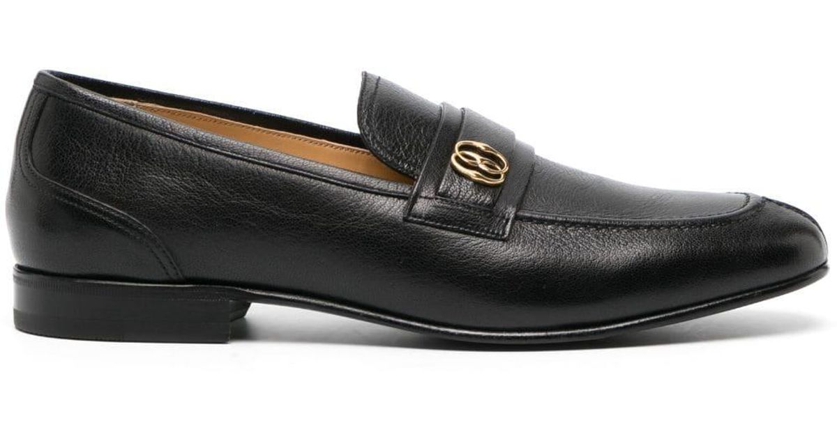 Bally Suisse Logo-plaque Leather Loafers in Black for Men | Lyst