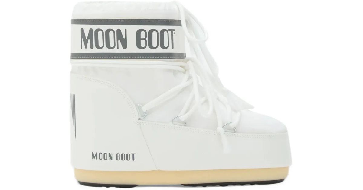 Moon Boot Icon Low Nylon Boots in White | Lyst