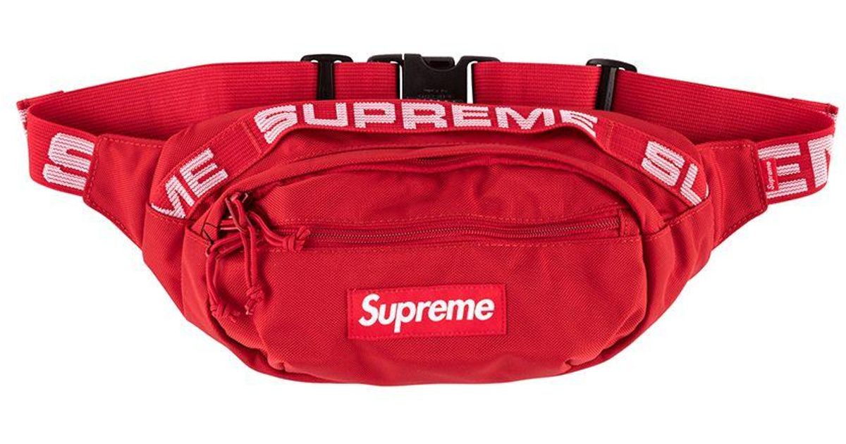 Sac banane à logo imprimé Supreme pour homme en coloris Rouge | Lyst