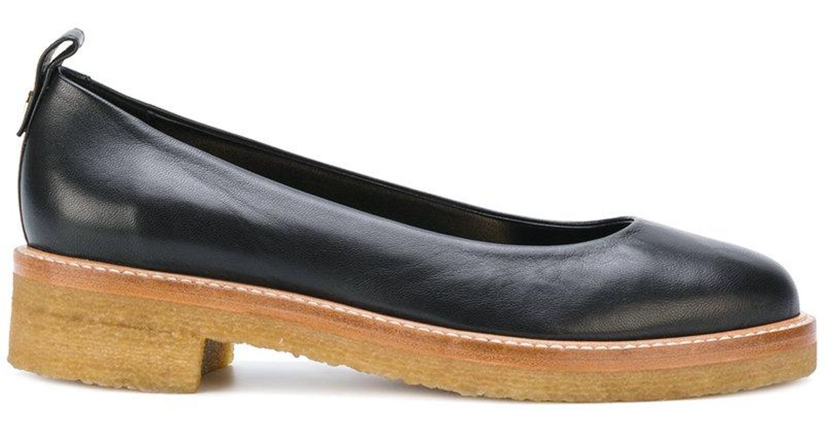 Lanvin Leather Platform Ballerina Shoes in Black - Lyst