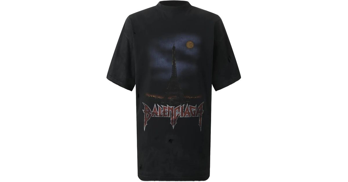 Balenciaga Paris Moon T-Shirt in Black for Men | Lyst
